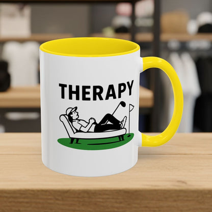 Golf Therapy - Golf Mug - 11oz in Yellow