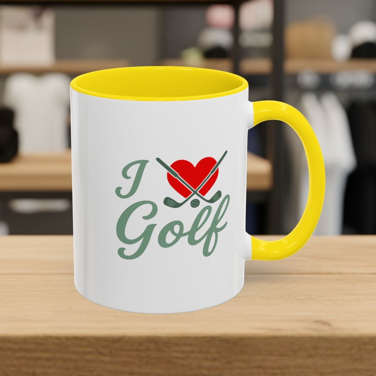 I Love Golf - Golf Mug - 11oz in Yellow