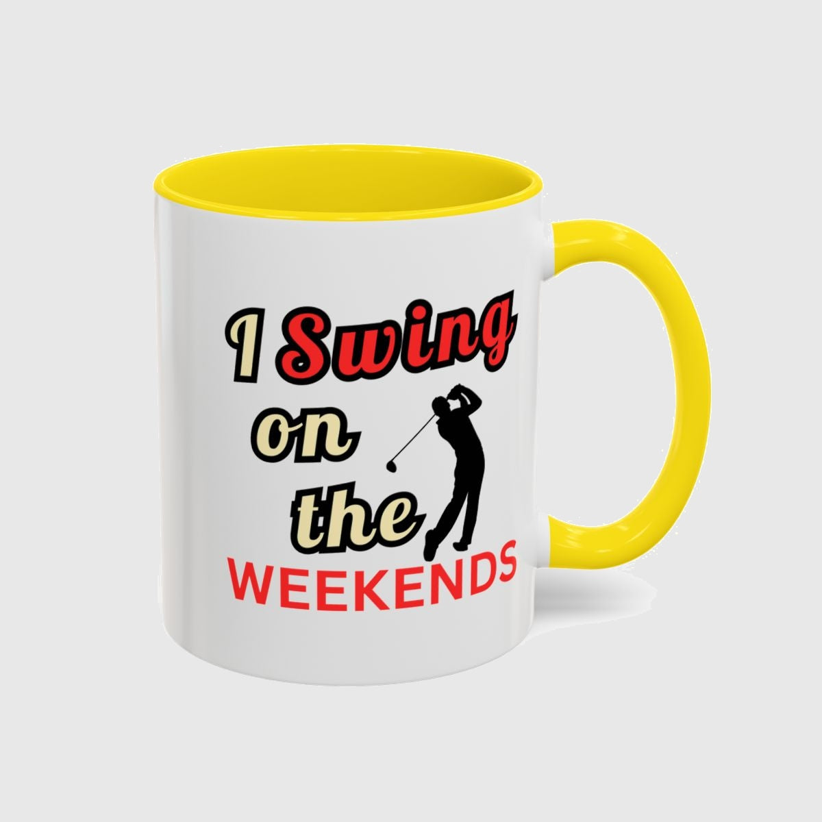 I Swing on the Weekends - Golf Mug in Yellow