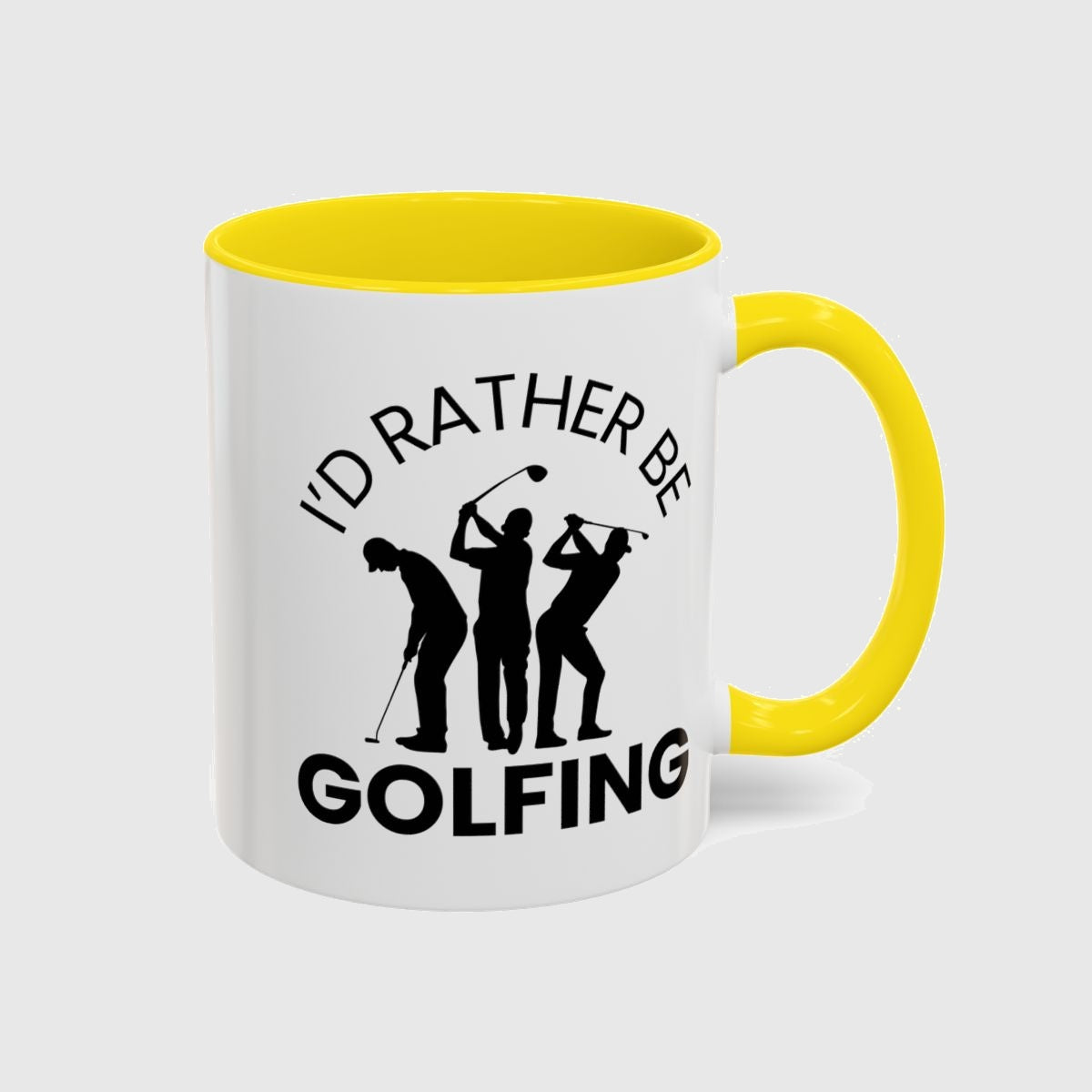 I'd Rather Be Golfing - Golf Mug in Yellow