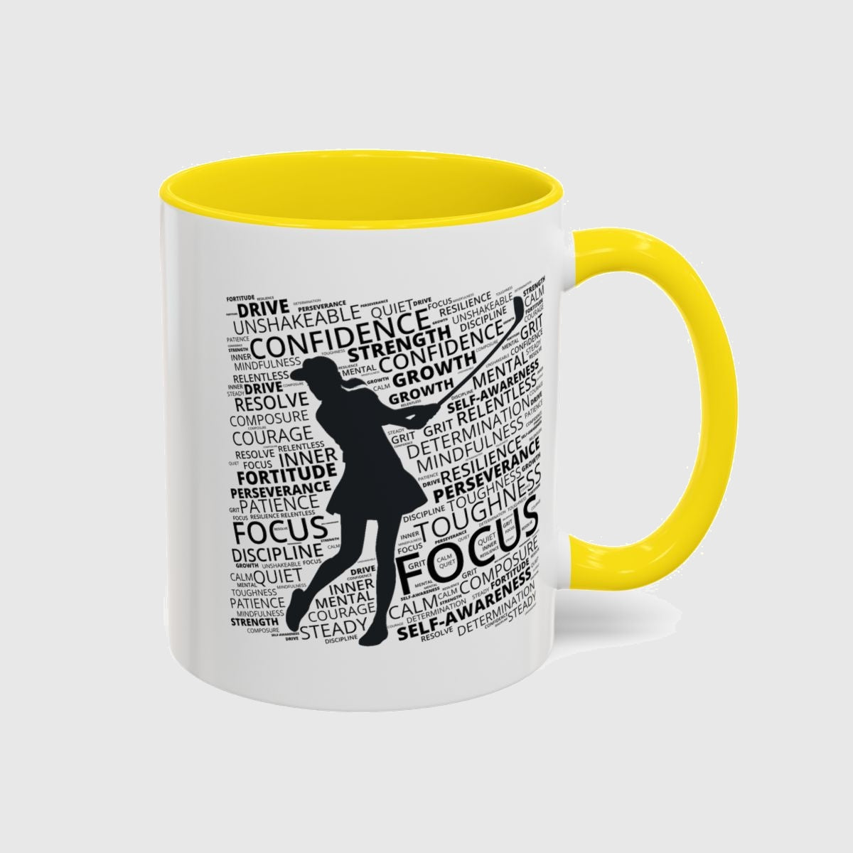 Unleash Your Mental Game (Female) - Golf Mug in Yellow
