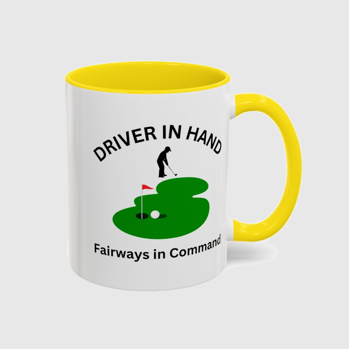 Driver in Hand - Fairways in Command (Male) - Golf Mug in Yellow