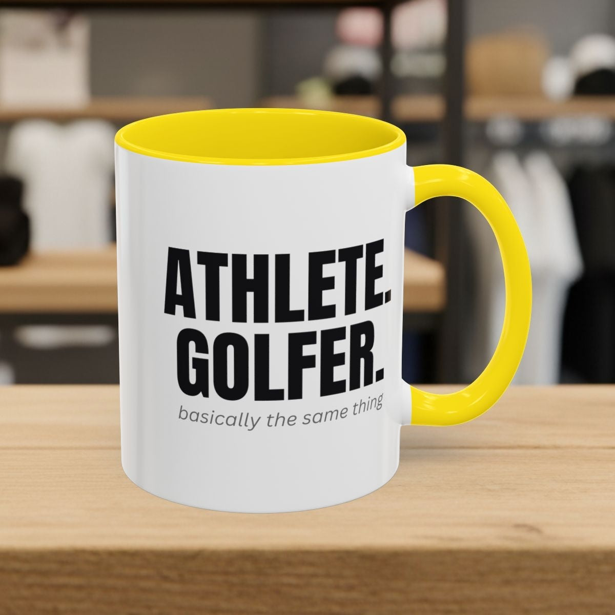Athlete. Golfer. Basically the Same Thing - Golf Mug in Yellow