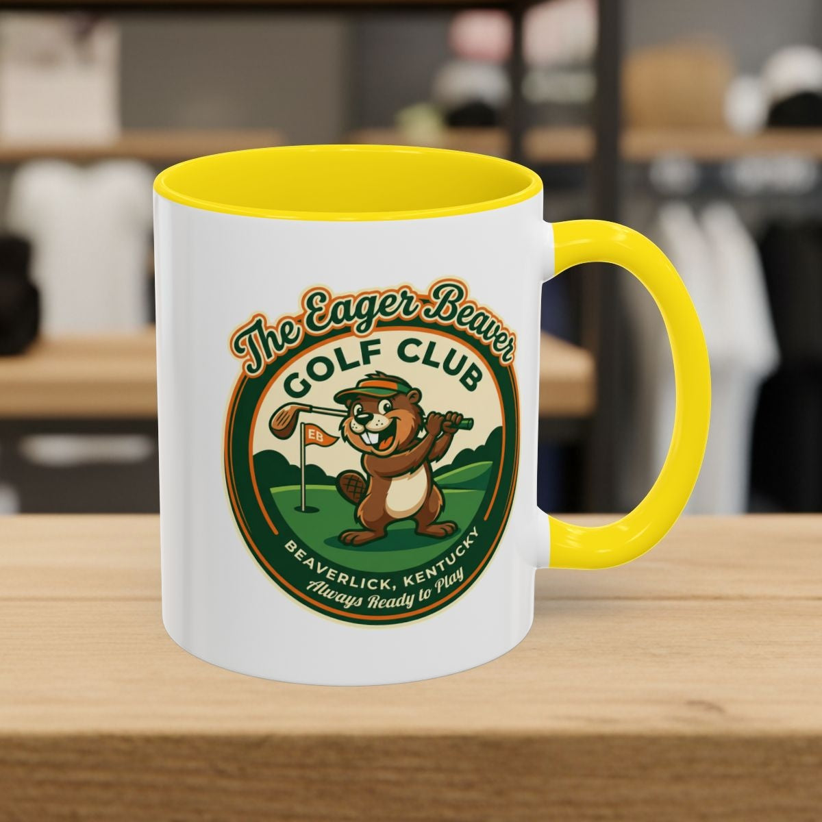 THE EAGER BEAVER GOLF CLUB - Golf Mug in Yellow