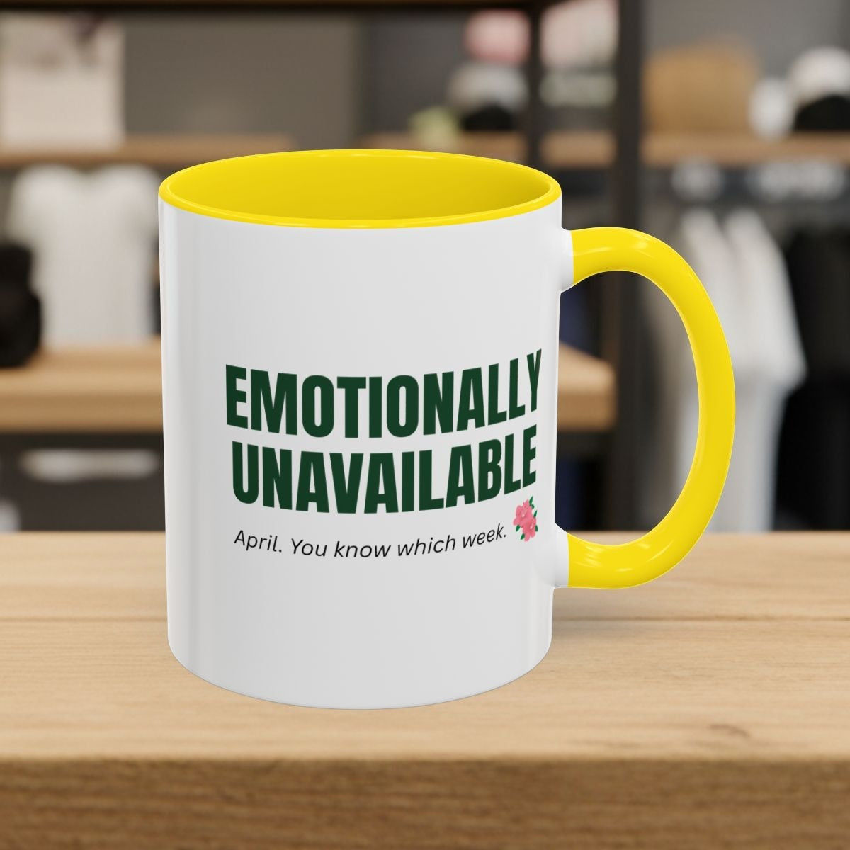 Emotionally Unavailable - Golf Mug in Yellow