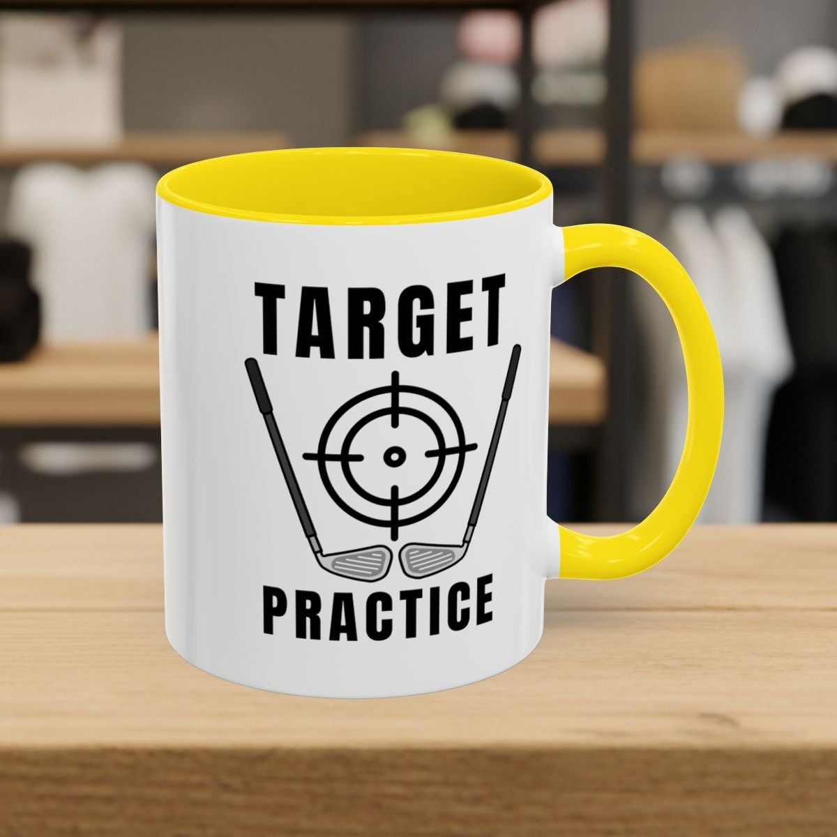 Target Practice - Golf Mug - 11oz in Yellow