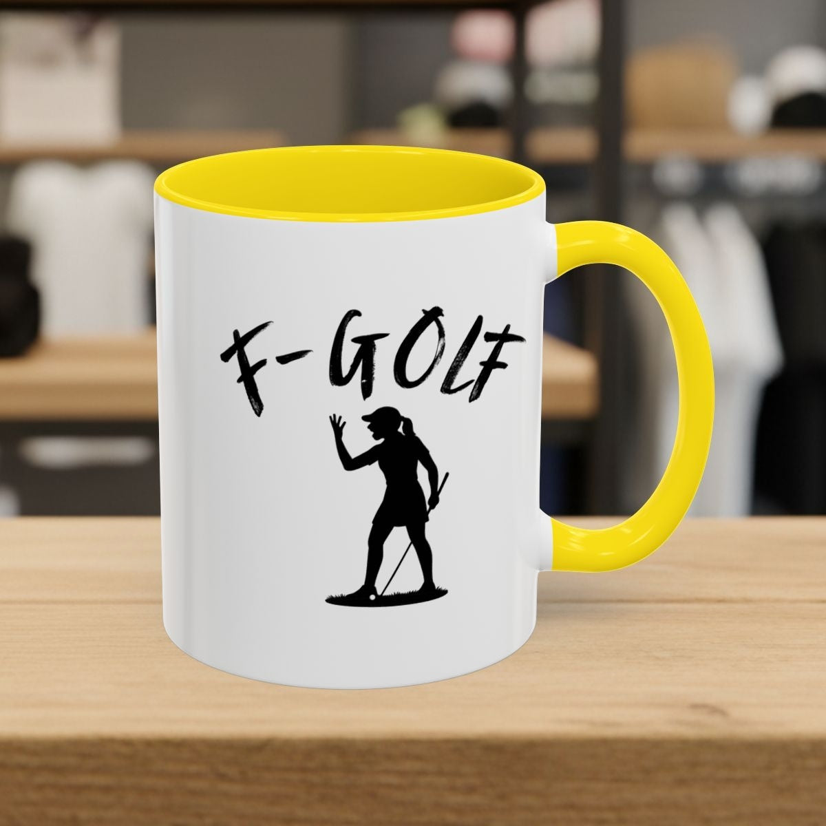 F-Golf (Female) - Golf Mug - 11oz in Yellow