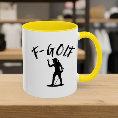 F-Golf (Female) - Golf Mug - 11oz in Yellow