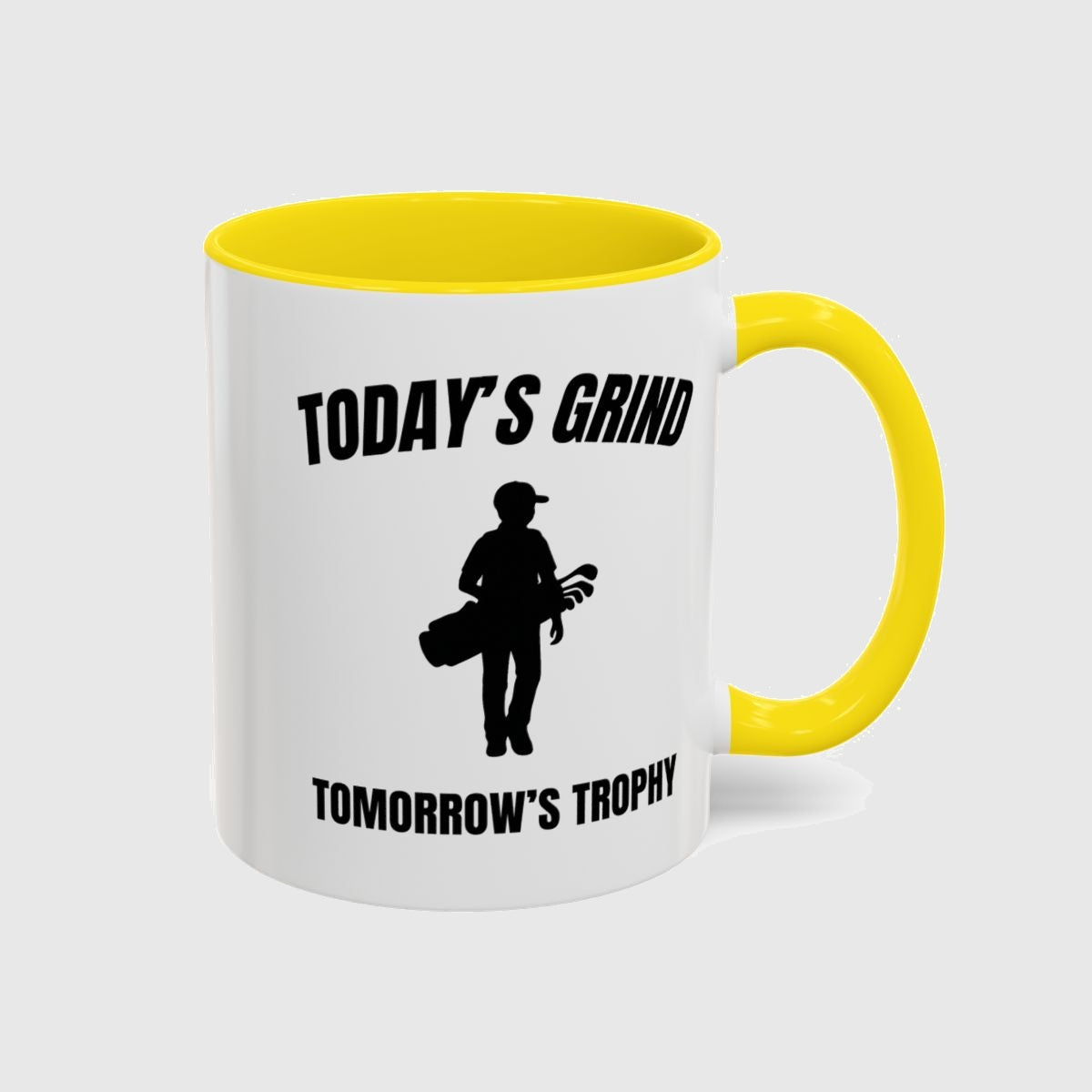 Today's Grind - Tomorrow's Trophy (male) - Golf Mug in Yellow