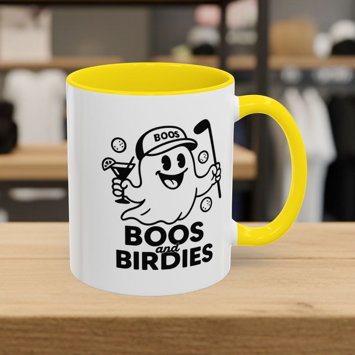 Boos and Birdies - Golf Mug - 11oz in Yellow