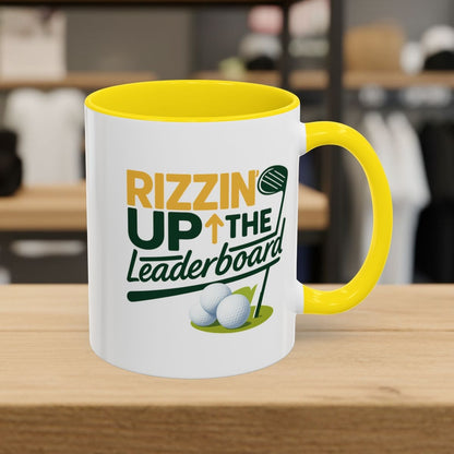 Rizzin' Up The Leaderboard - Golf Mug - 11oz in Yellow