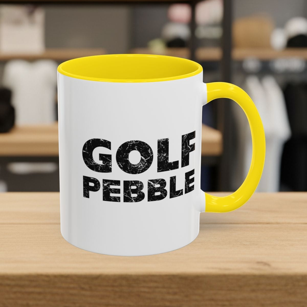 Golf Pebble - Golf Mug - 11oz in Yellow