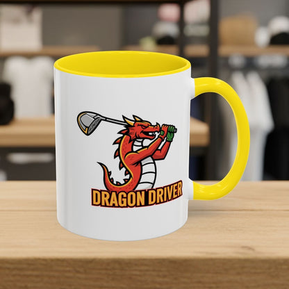 Dragon Driver - Golf Mug - 11oz in Yellow
