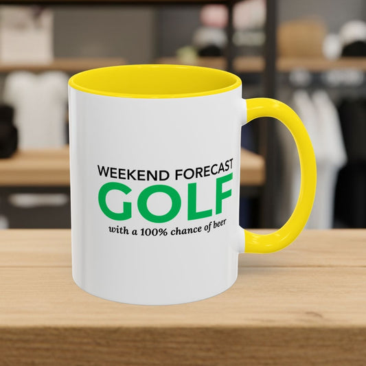 Weekend Forecast - Golf Mug - 11oz in Yellow