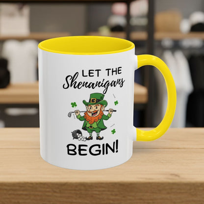 Let The Shenanigans Begin - Golf Mug - 11oz in Yellow