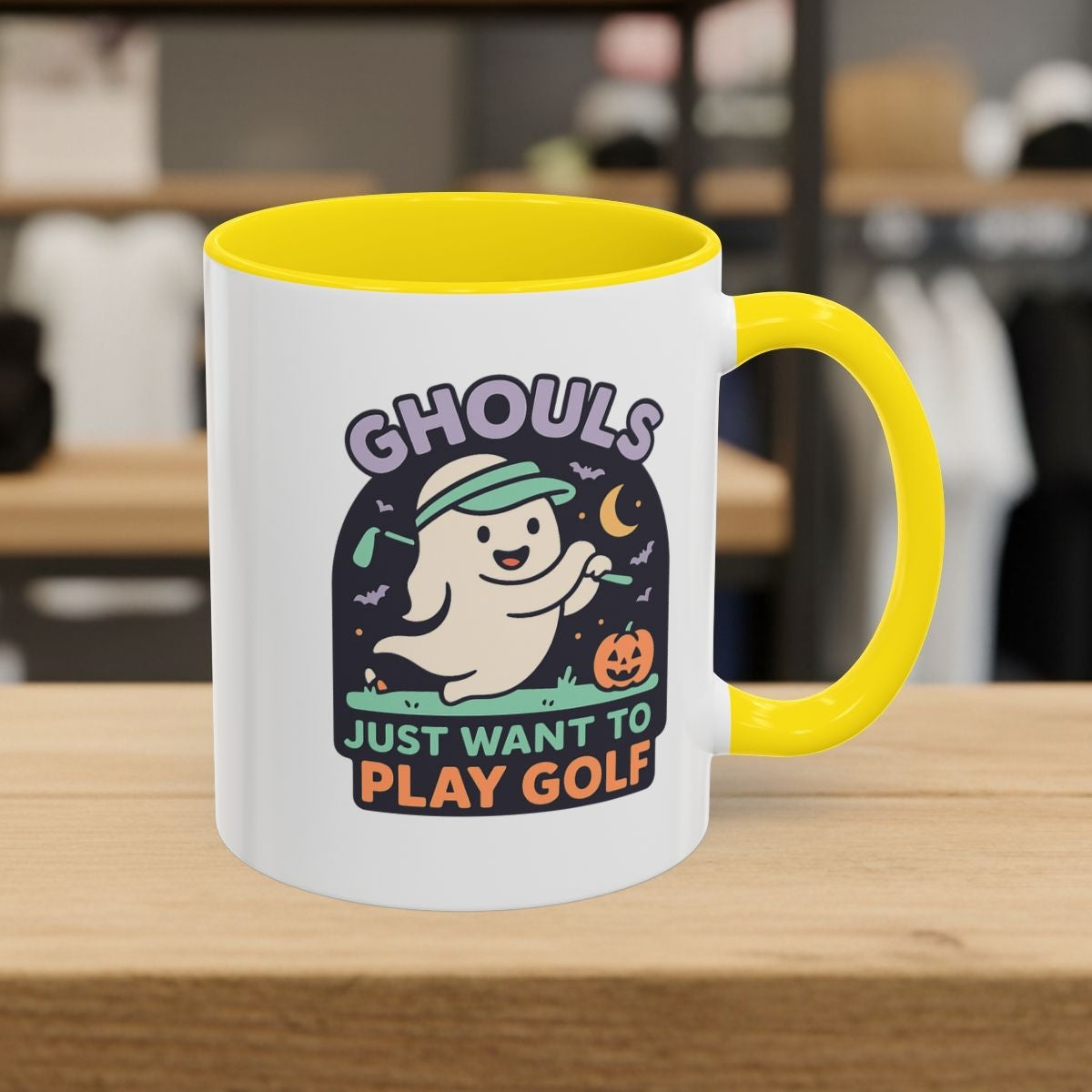 Ghouls Just Wanna Play Golf - Golf Mug - 11oz in Yellow