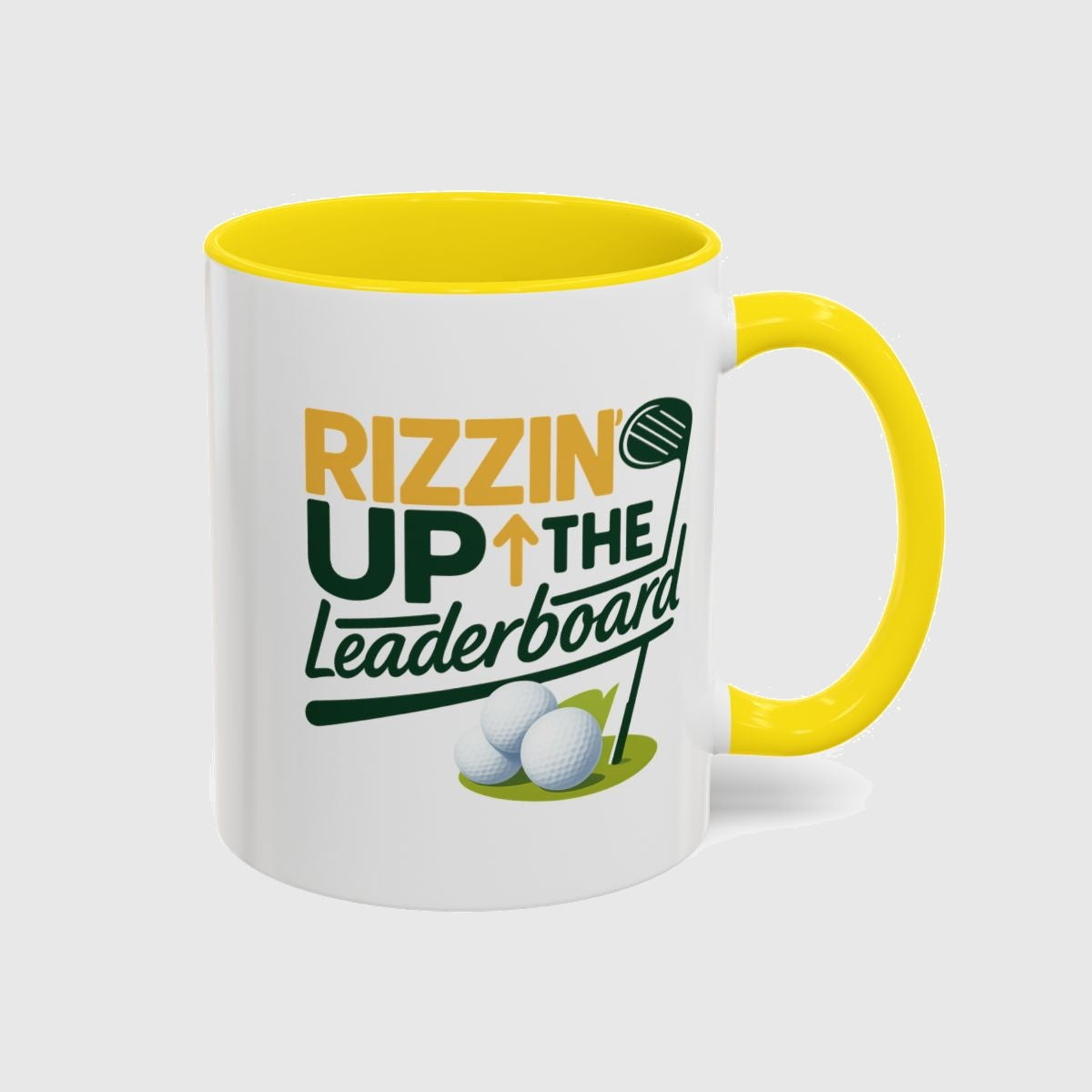 Rizzin' Up The Leaderboard - Golf Mug in Yellow