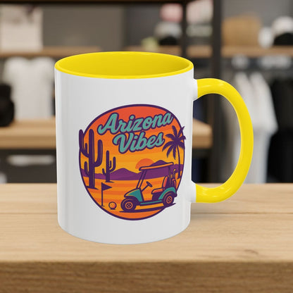 Golf Vibes - Arizona - Desert Edition Golf Destination - Golf Mug - 11oz in Yellow