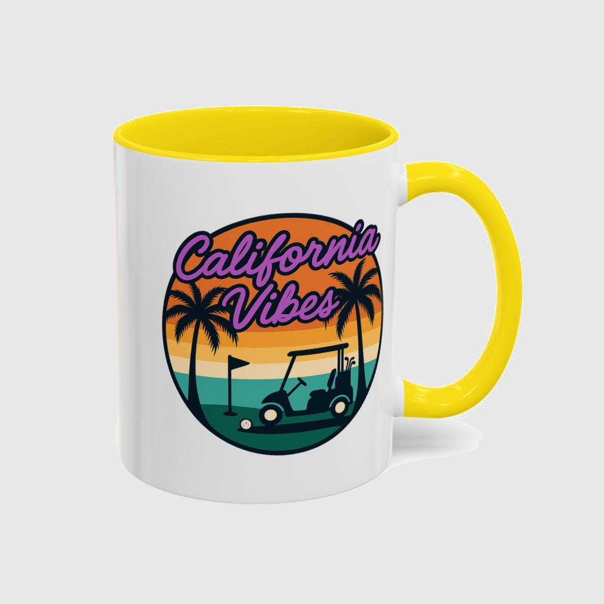 Golf Vibes - California Coast Edition - Golf Mug in Yellow