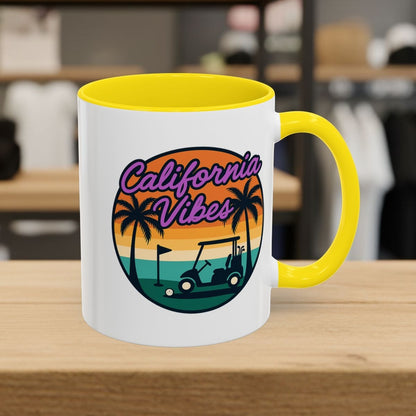 Golf Vibes - California Coast Edition - Golf Mug - 11oz in Yellow