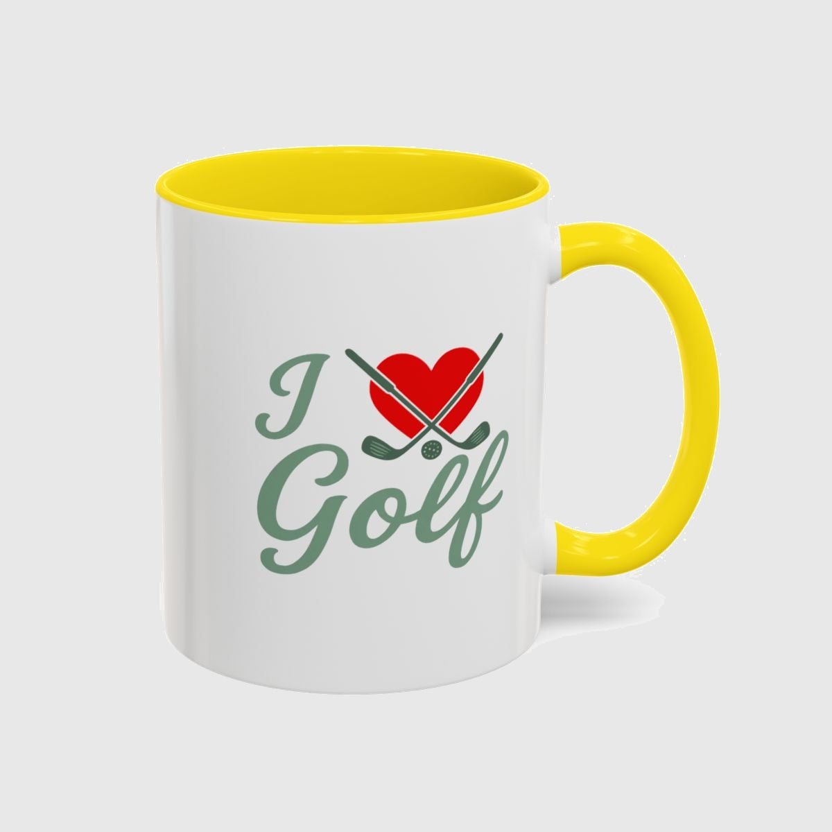 I Love Golf - Golf Mug in Yellow