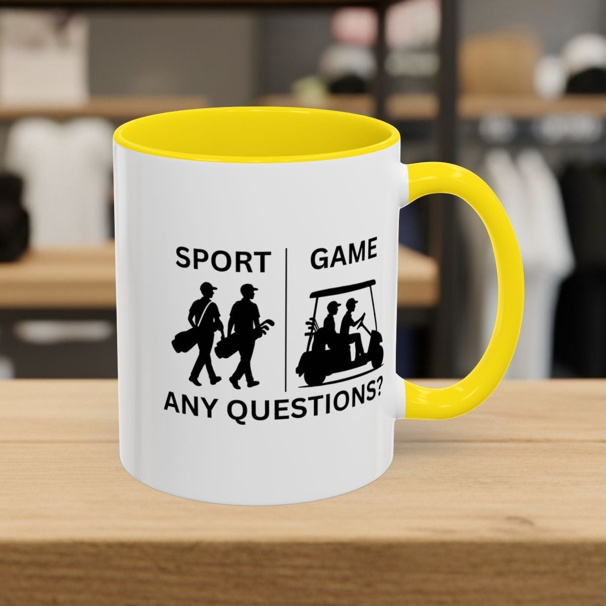 SPORT vs. GAME (Male) - Golf Mug - 11oz in Yellow