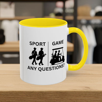 SPORT vs. GAME (Male) - Golf Mug - 11oz in Yellow