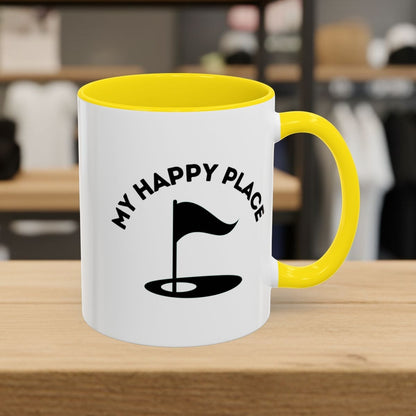 My Happy Place - Golf Mug - 11oz in Yellow