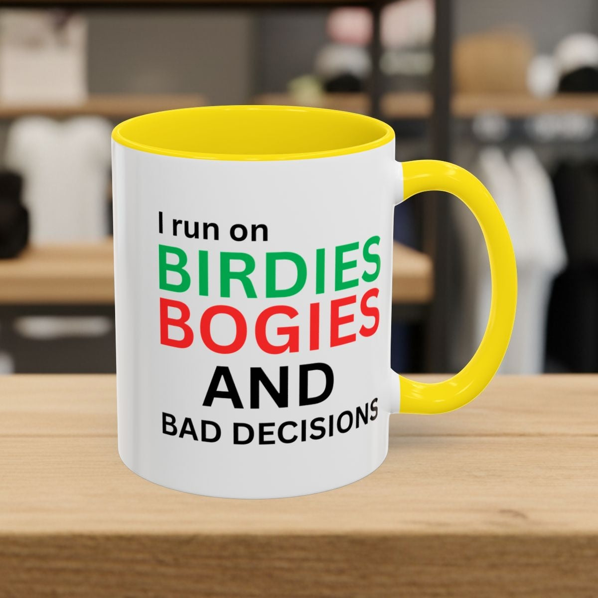 I run on... - Golf Mug - 11oz in Yellow