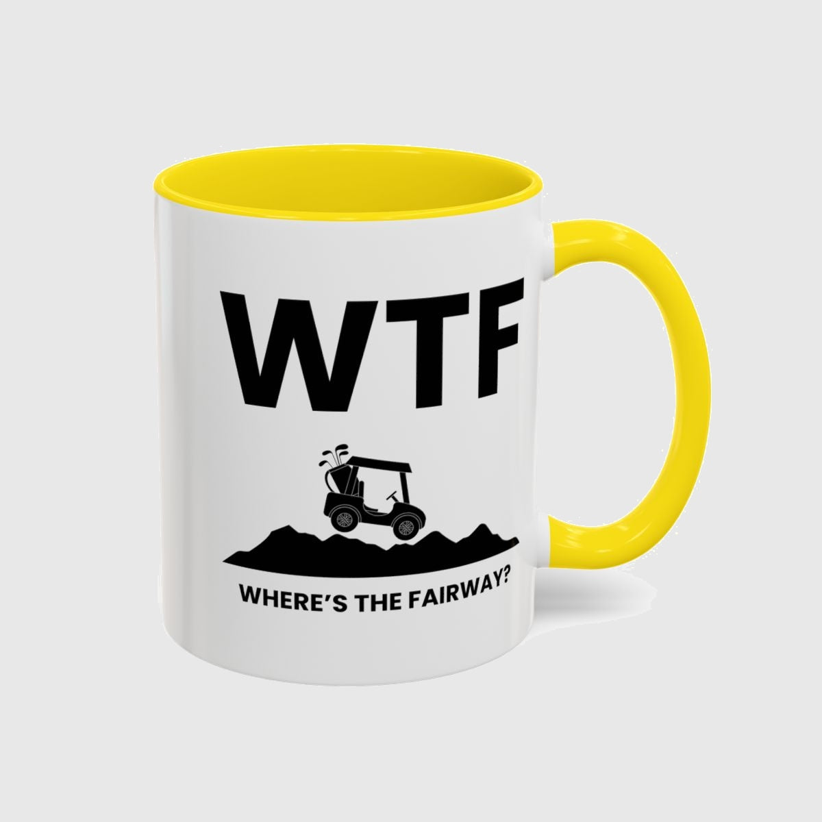 WTF - Where's the Fairway - Golf Mug in Yellow