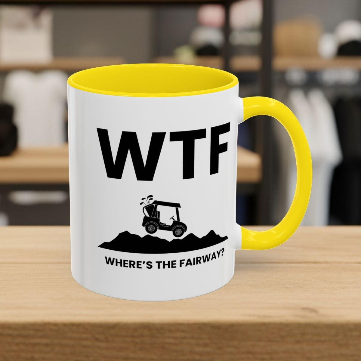 WTF - Where's the Fairway - Golf Mug - 11oz in Yellow