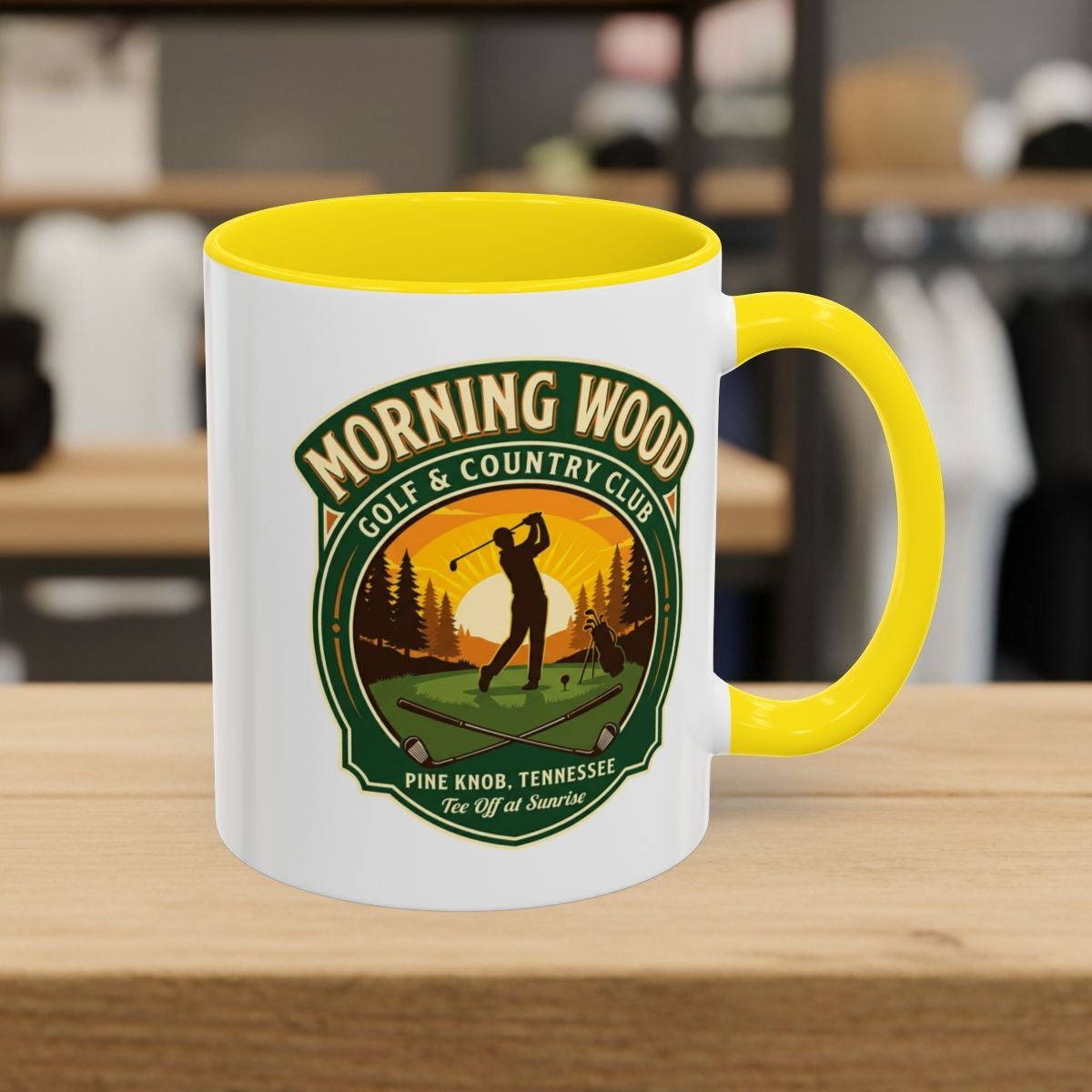 MORNING WOOD GOLF & COUNTRY CLUB - Golf Mug in Yellow