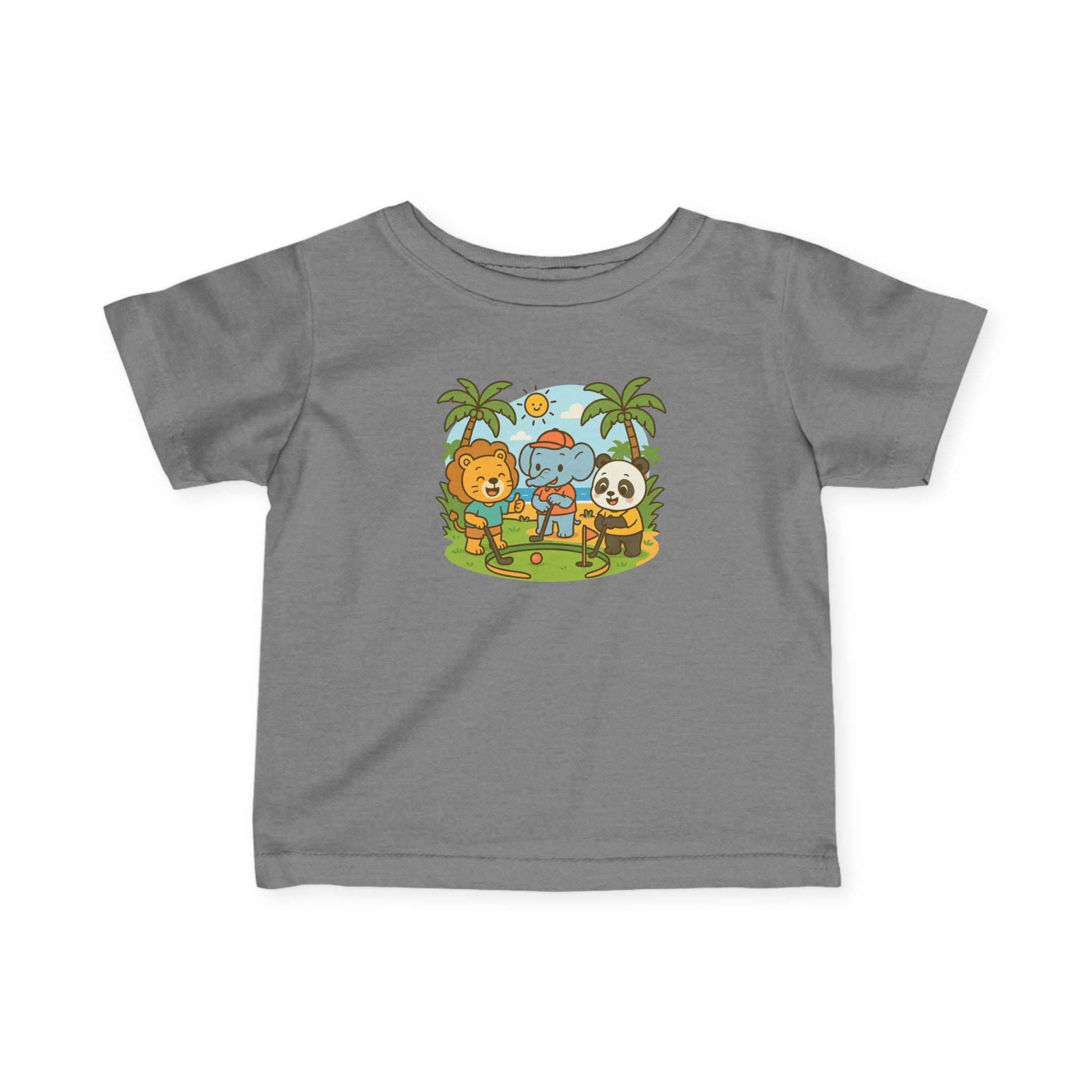 It's a zoo out here - Infant T-shirt in Granite Heather, great for casual wear. Find more fun golf focused products at oneforetheages.com