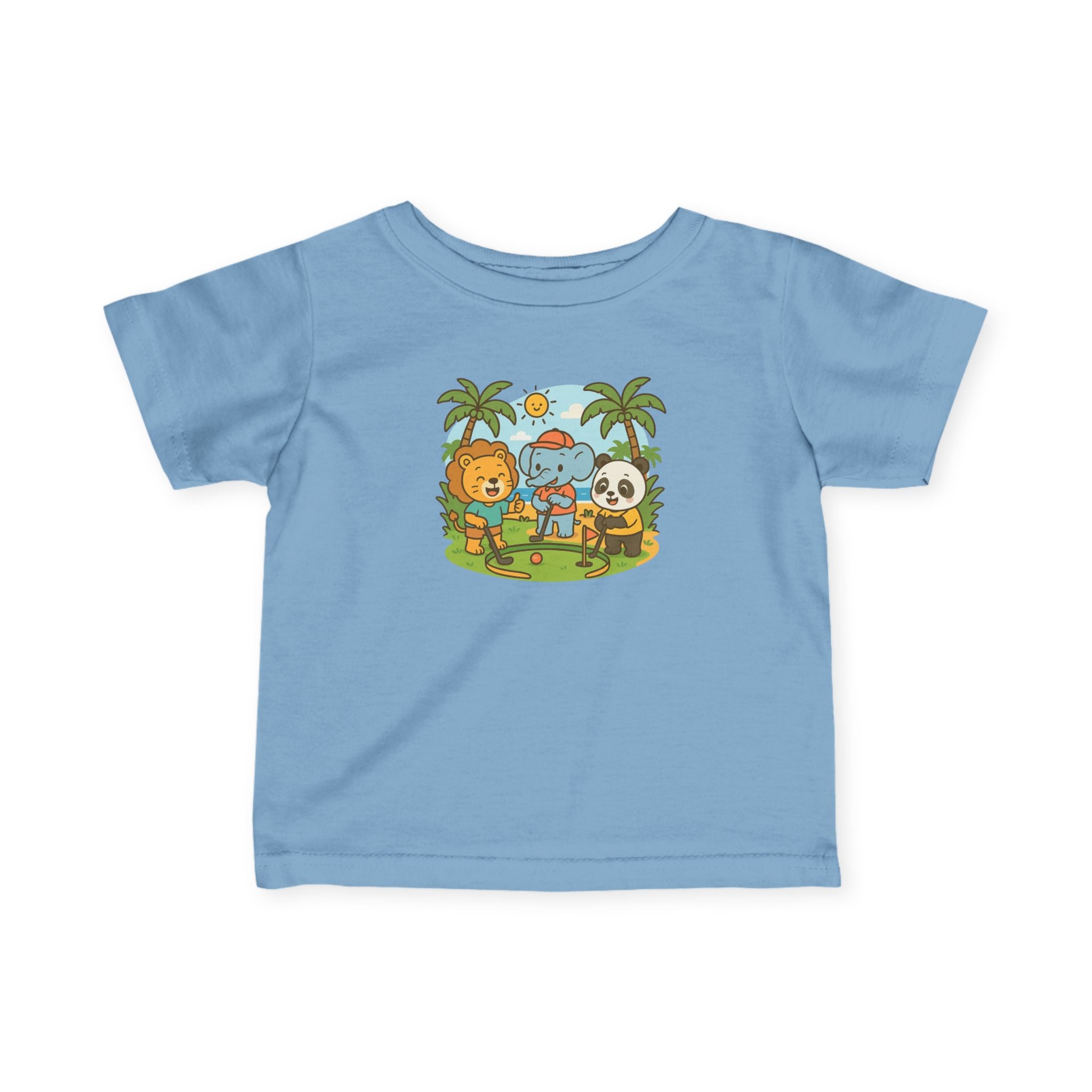 It's a zoo out here - Infant T-shirt in Light Blue, great for casual wear. Find more fun golf focused products at oneforetheages.com