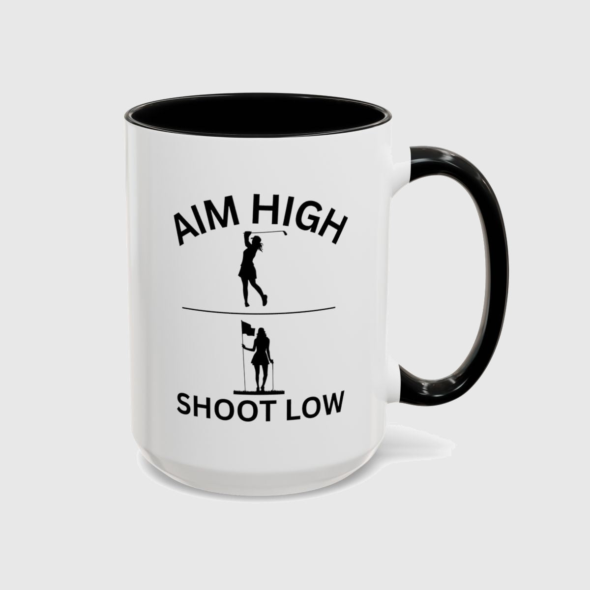 Aim High - Shoot Low (Female) - Golf Mug in Black