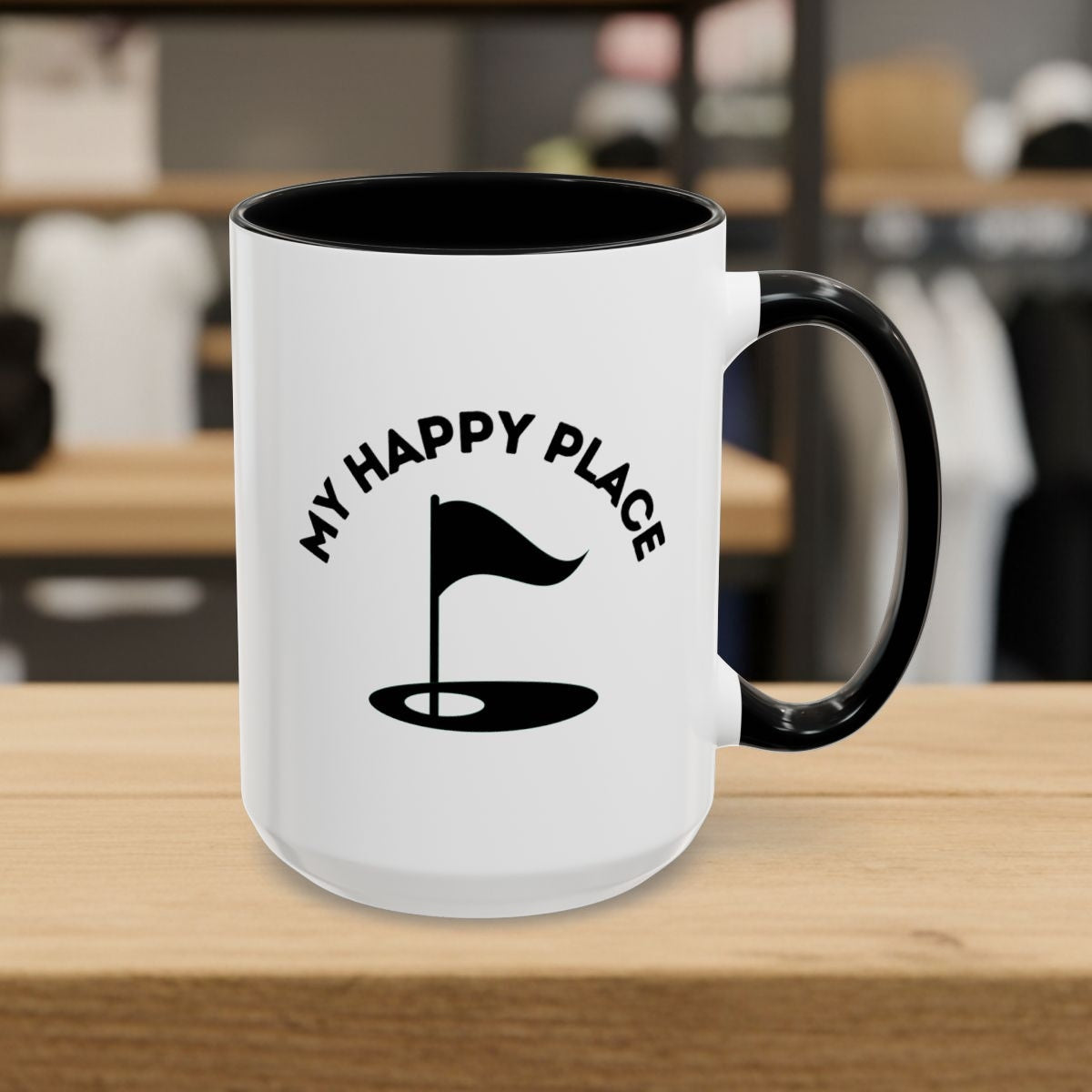 My Happy Place - Golf Mug - 15oz in Black