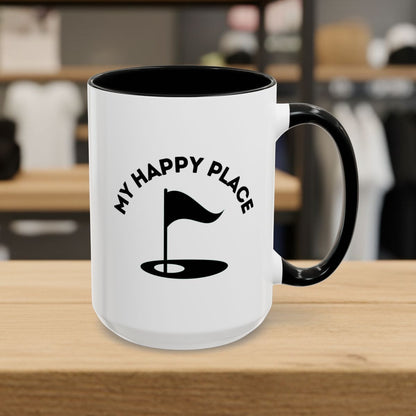 My Happy Place - Golf Mug - 15oz in Black