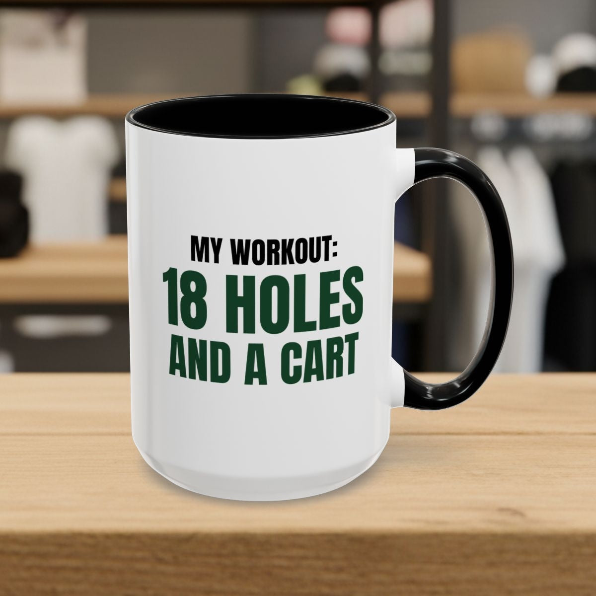 My Workout: 18 Holes - Golf Mug in Black