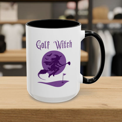 Golf Witch - Golf Mug - 15oz in Black