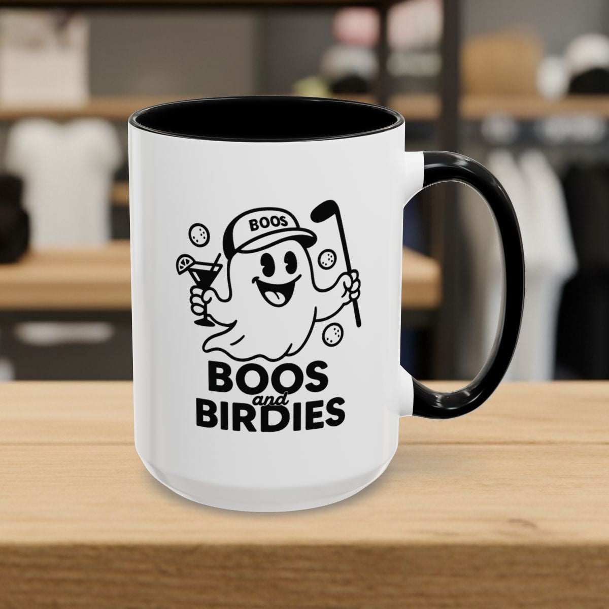 Boos and Birdies - Golf Mug - 15oz in Black