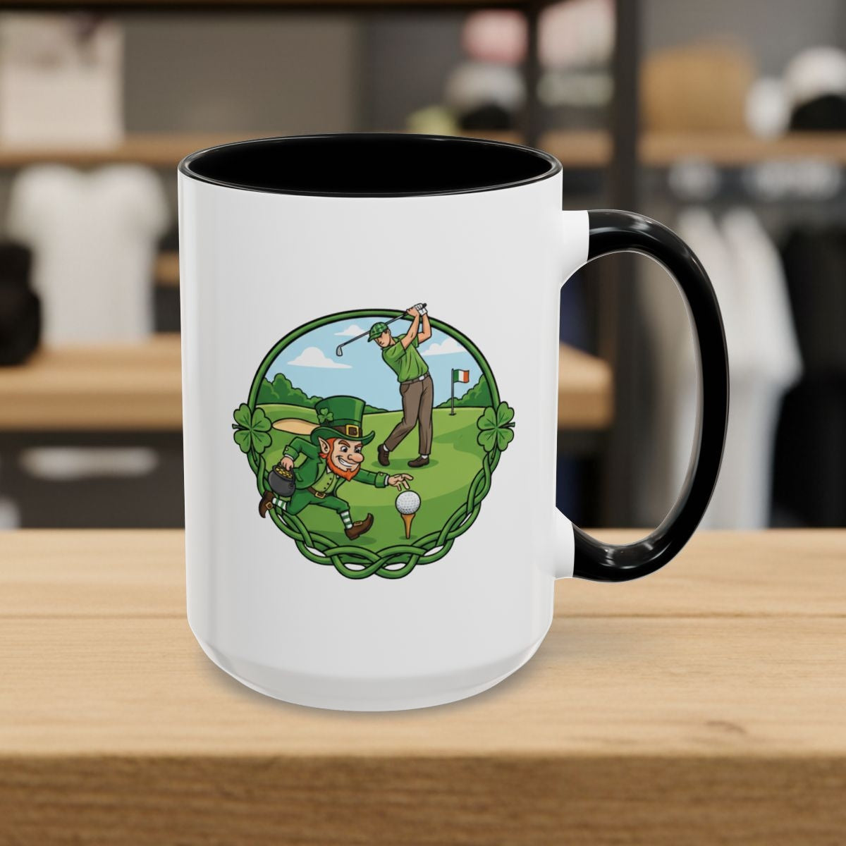 The Leprechaun Stole My Ball! - Golf Mug - 15oz in Black