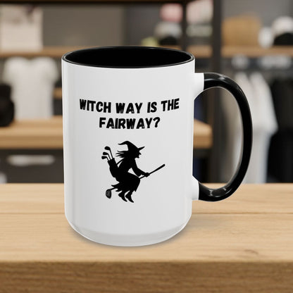 Witch Way is the Fairway - Golf Mug - 15oz in Black