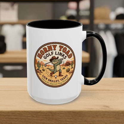 Horny Toad Golf Links - Lick Skillet, Texas - Golf Mug in Black