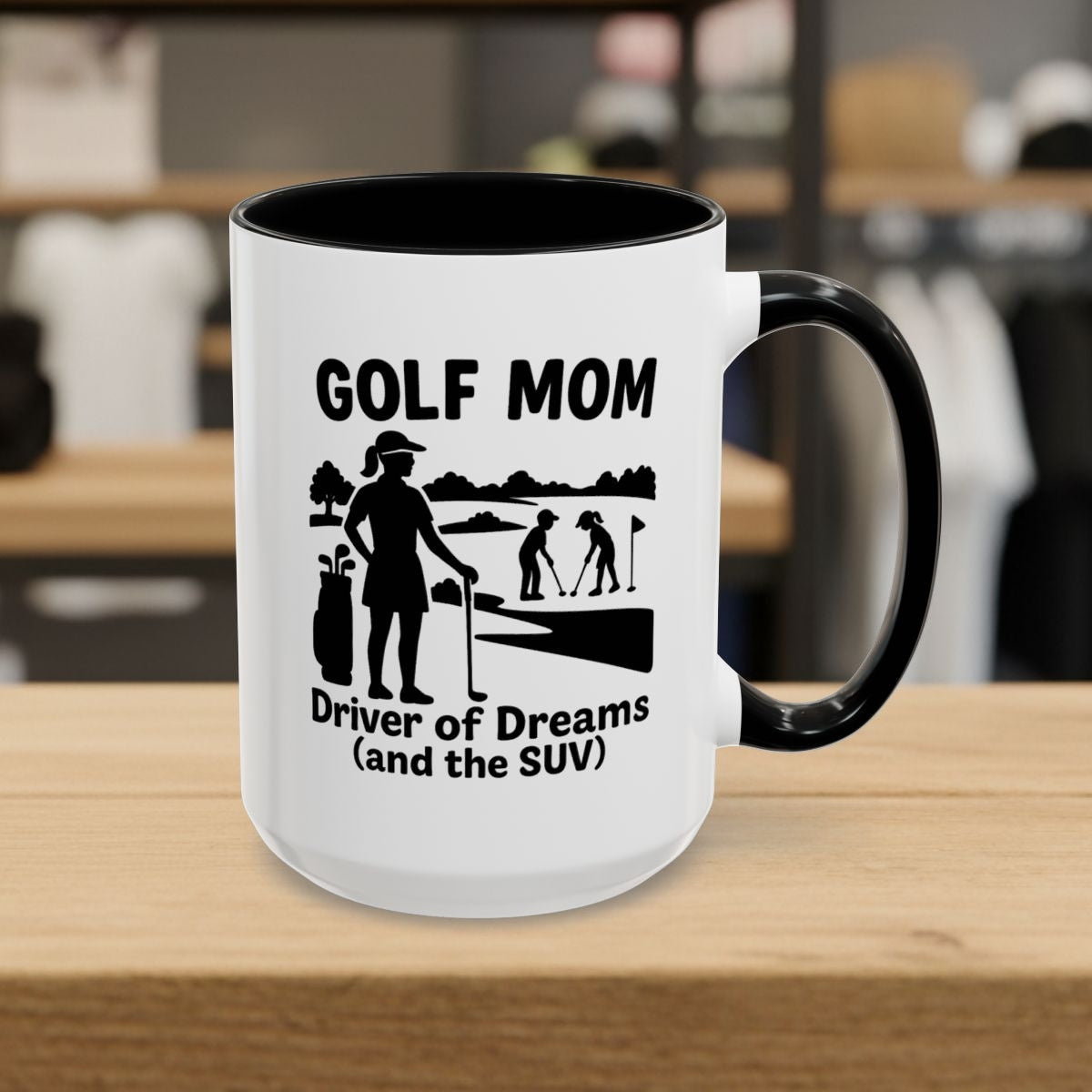 Golf Mom - Golf Mug - 15oz in Black