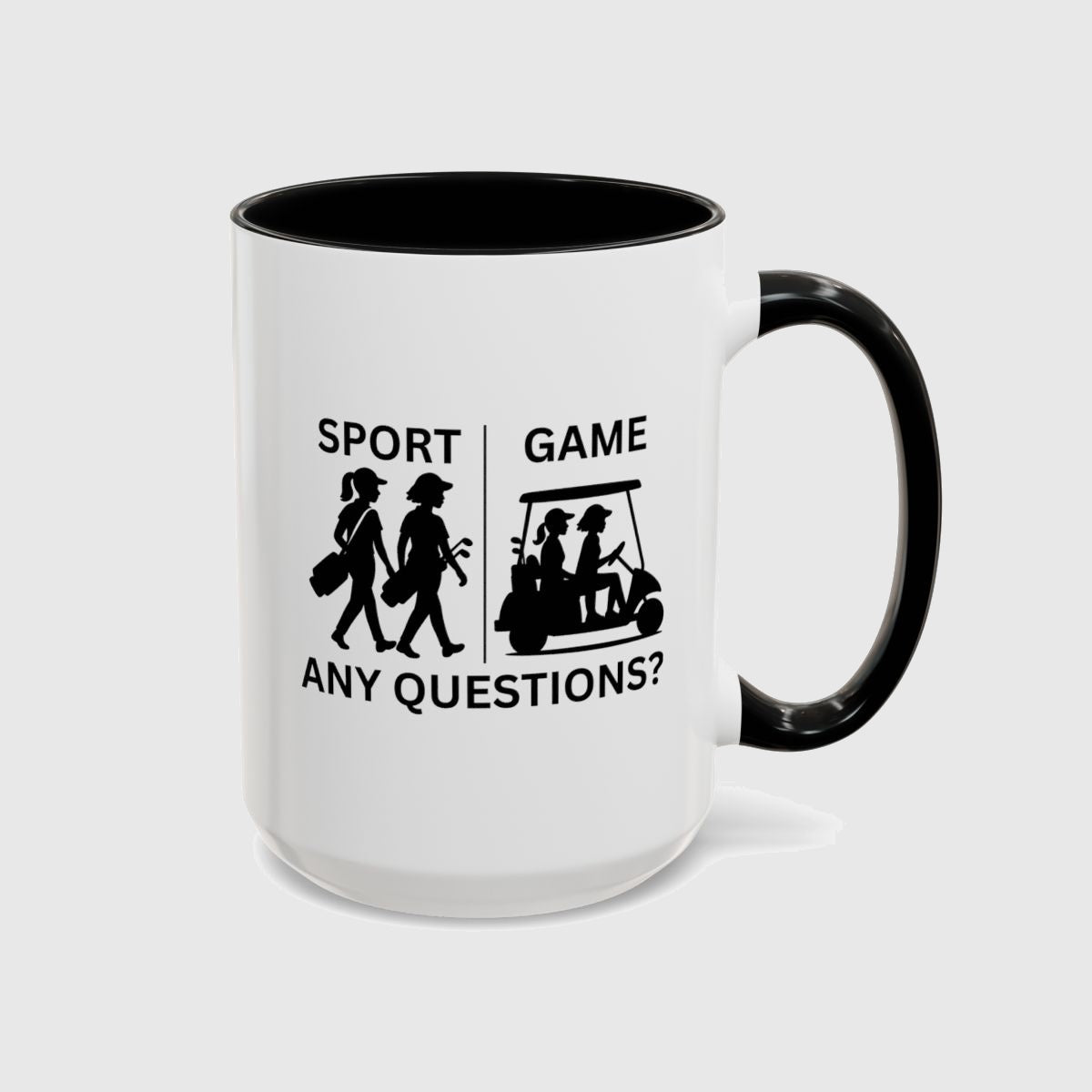 SPORT vs. GAME (Female) - Golf Mug in Black