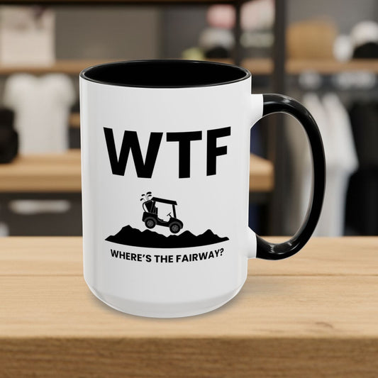 WTF - Where's the Fairway - Golf Mug - 15oz in Black