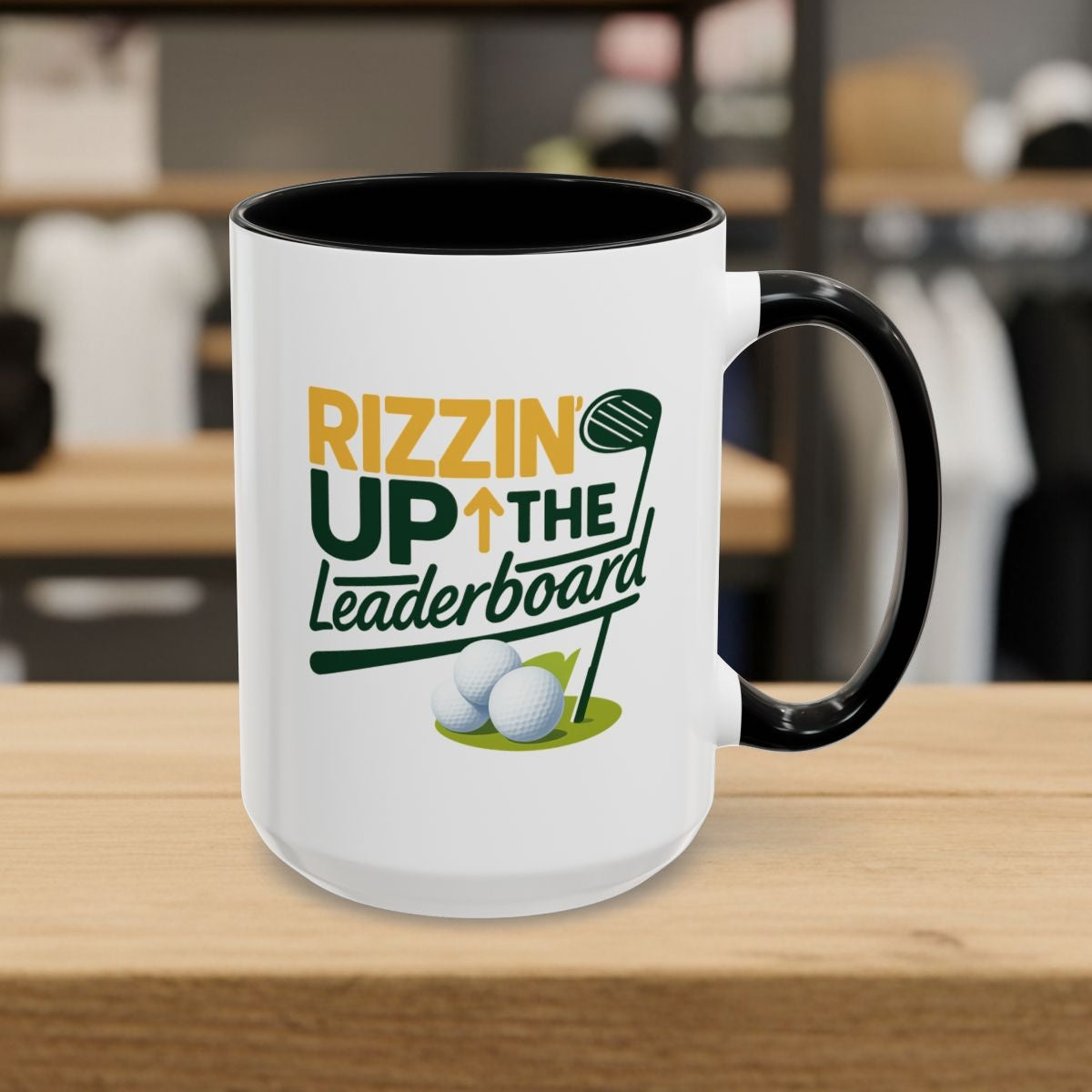Rizzin' Up The Leaderboard - Golf Mug - 15oz in Black