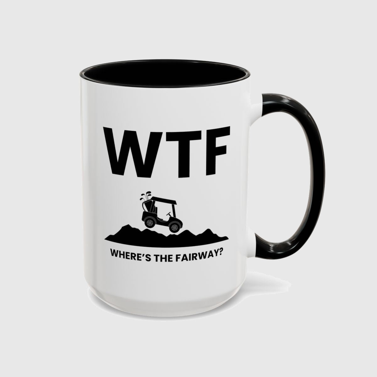WTF - Where's the Fairway - Golf Mug in Black