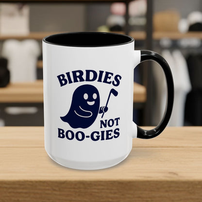 Birdies not BOO-GIES - Golf Mug - 15oz in Black