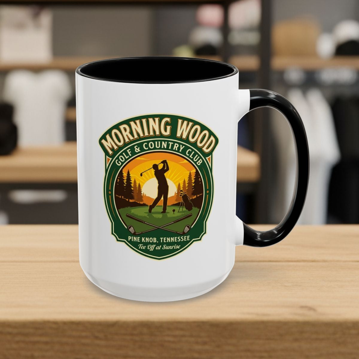 MORNING WOOD GOLF & COUNTRY CLUB - Golf Mug in Black